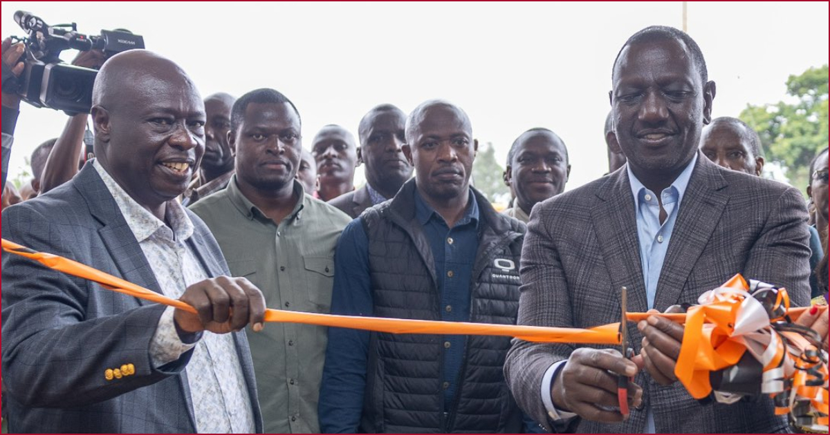 President William Ruto launching a project in Kirinyaga.